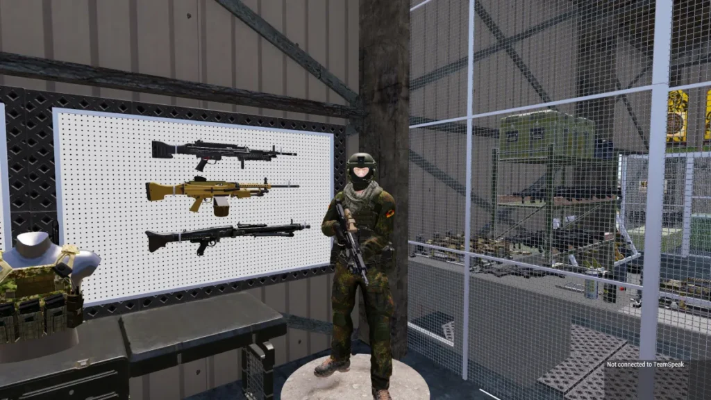 Waffenkammer mit Aufsteller